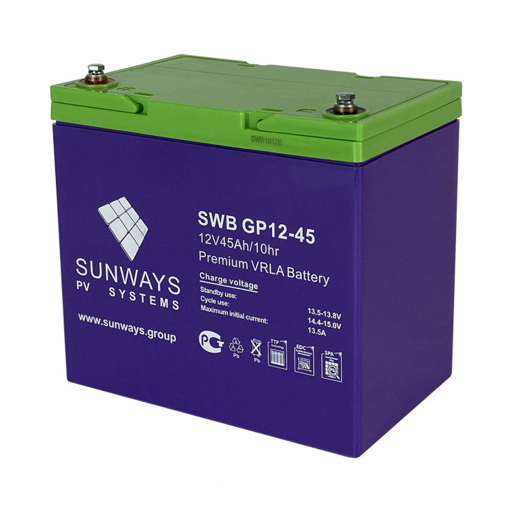 Аккумуляторная батарея SUNWAYS GP 12-45 купить в Комсомольск-на-Амуре